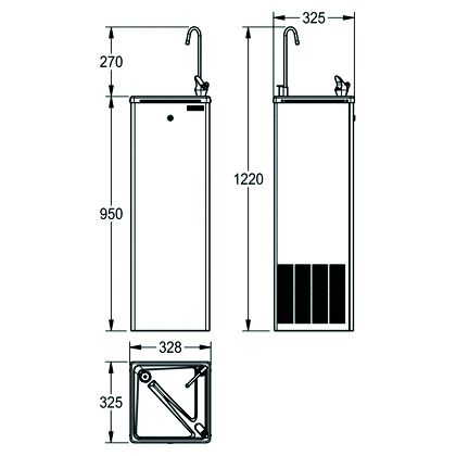 floor standing chilled drinking water and bottle filling station