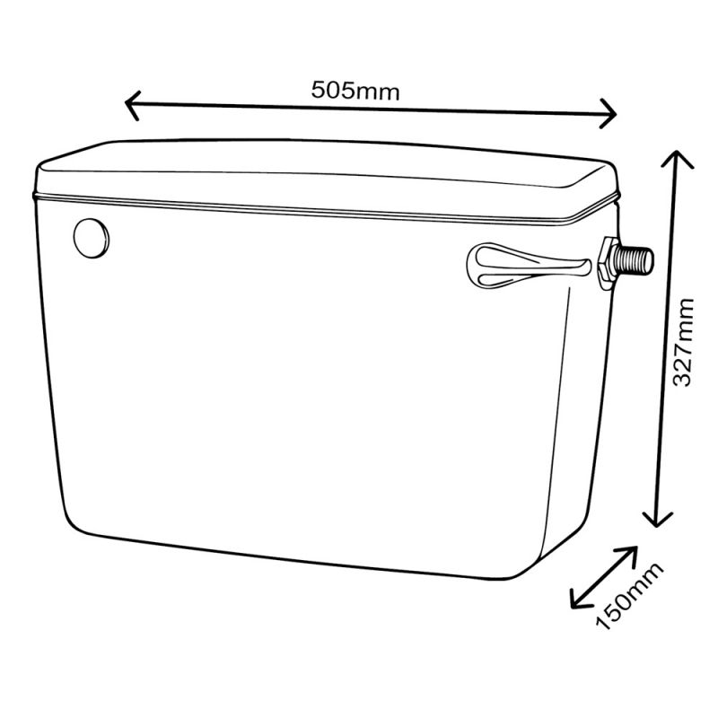 exposed urinal cistern