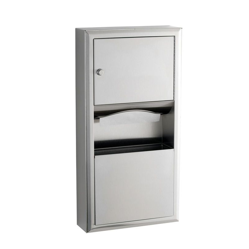 Bobrick Wall Mounted Paper Towel Dispenser & Waste Bin