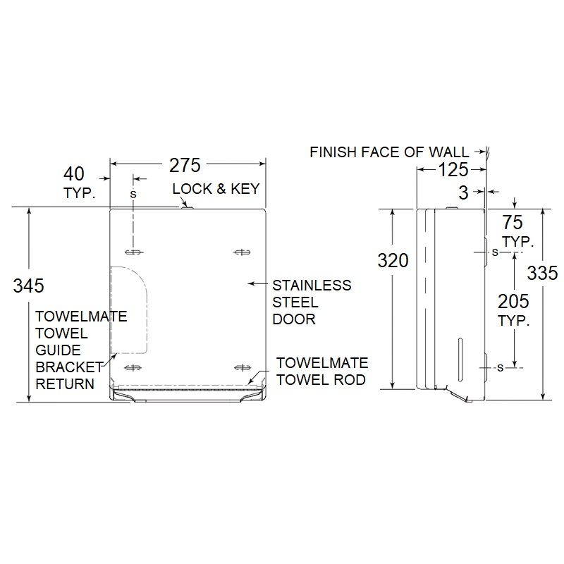wall mounted paper towel dispenser