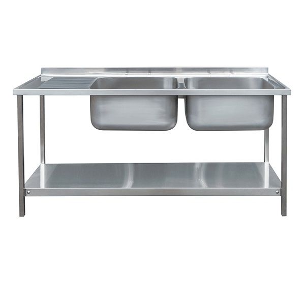 CATERING SINK - DOUBLE BOWL, SINGLE DRAINER, 1800MM