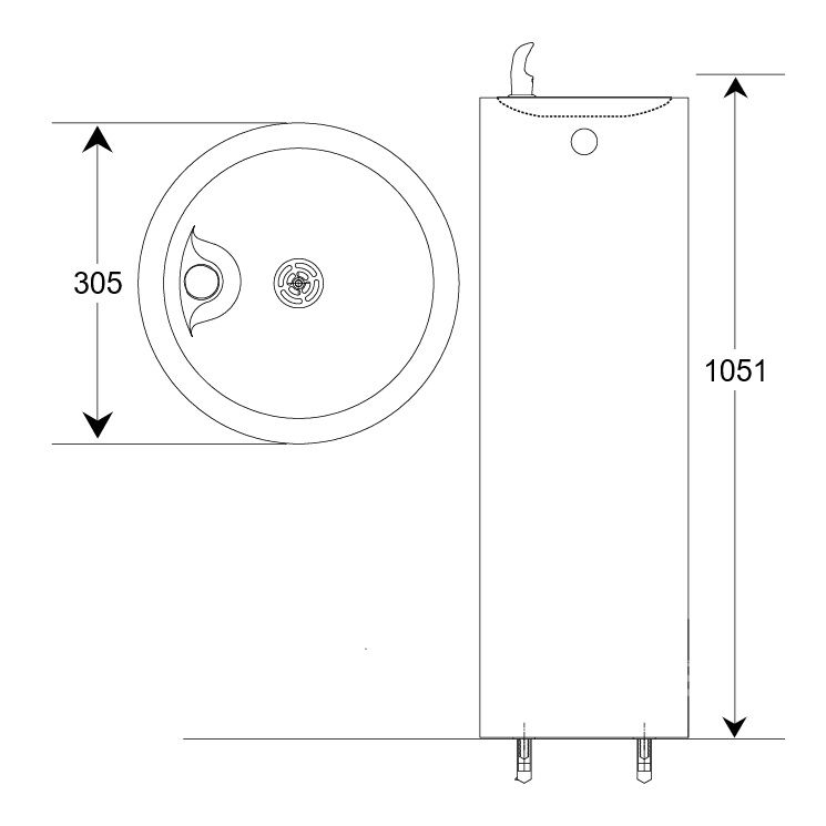 free standing outdoor drinking fountain