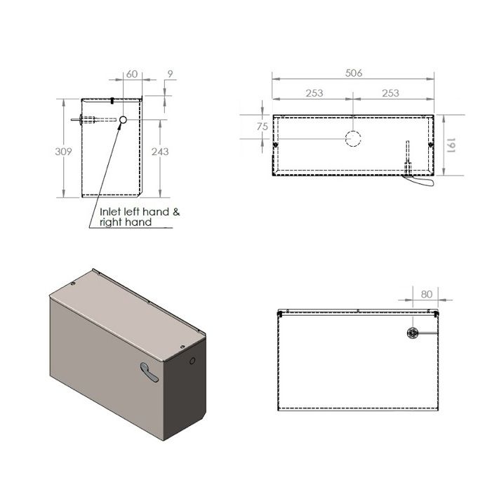 exposed stainless steel cistern