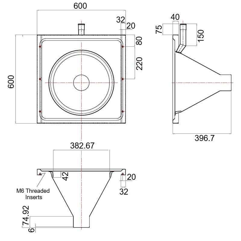 rear entry sluice sink