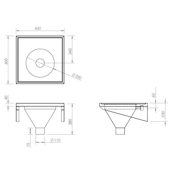 sluice sink for use with concealed cistern