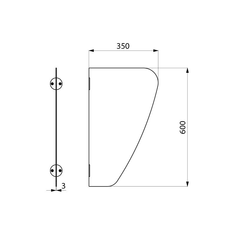 stainless steel bowl urinal divider panel