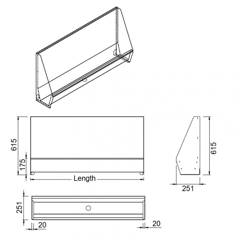 stainless steel trough urinal