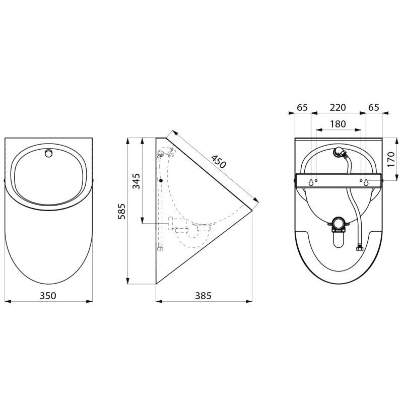 stainless steel bowl urinals