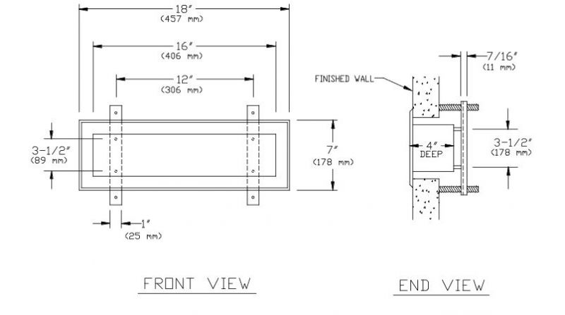 Stainless Steel Recessed Shelf