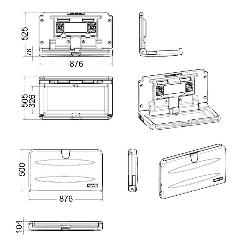 horizontal baby changing station