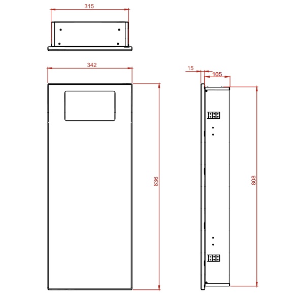 wall recessed waste bin
