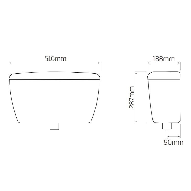 Exposed lever operated cistern heavy duty