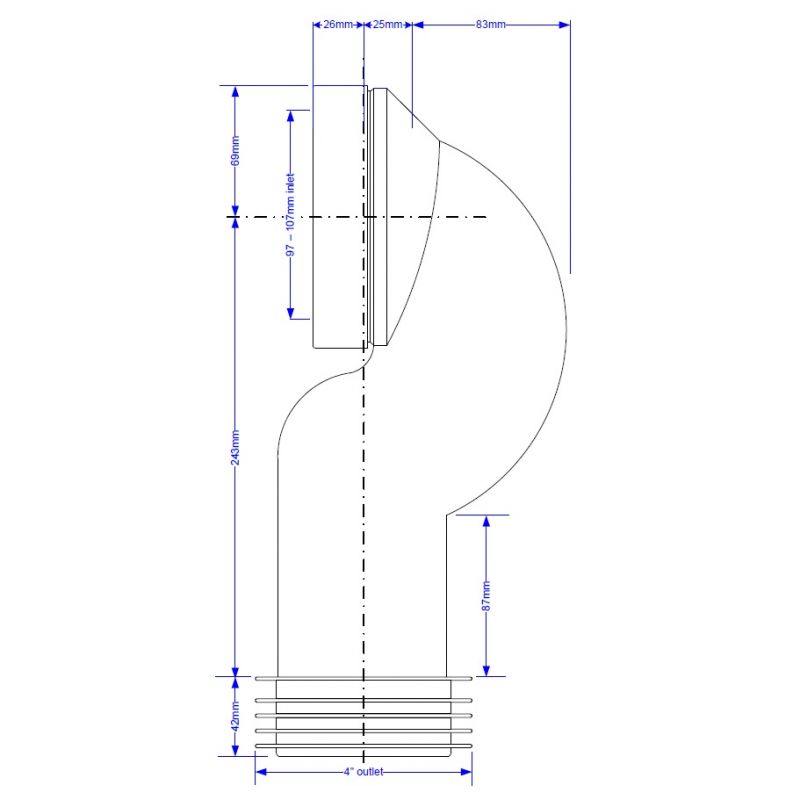 plastic wc connector for bariatric toilets