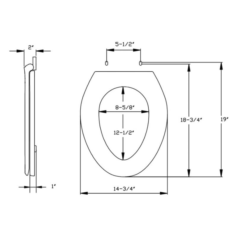 white elongated toilet seat