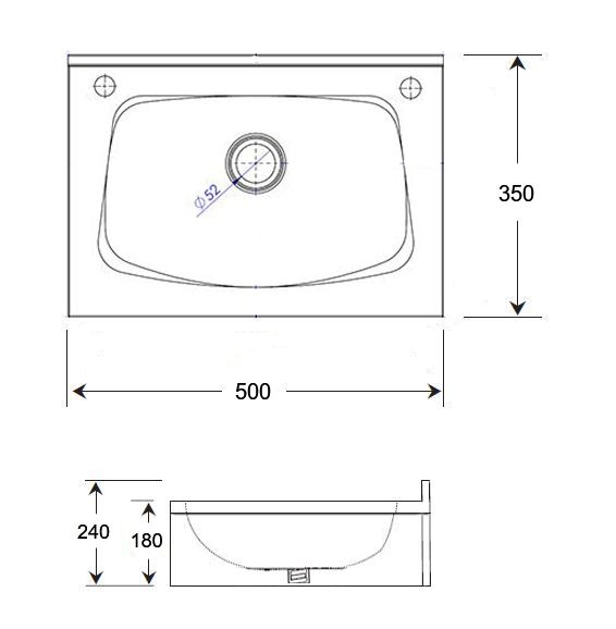 wash basin with apron support