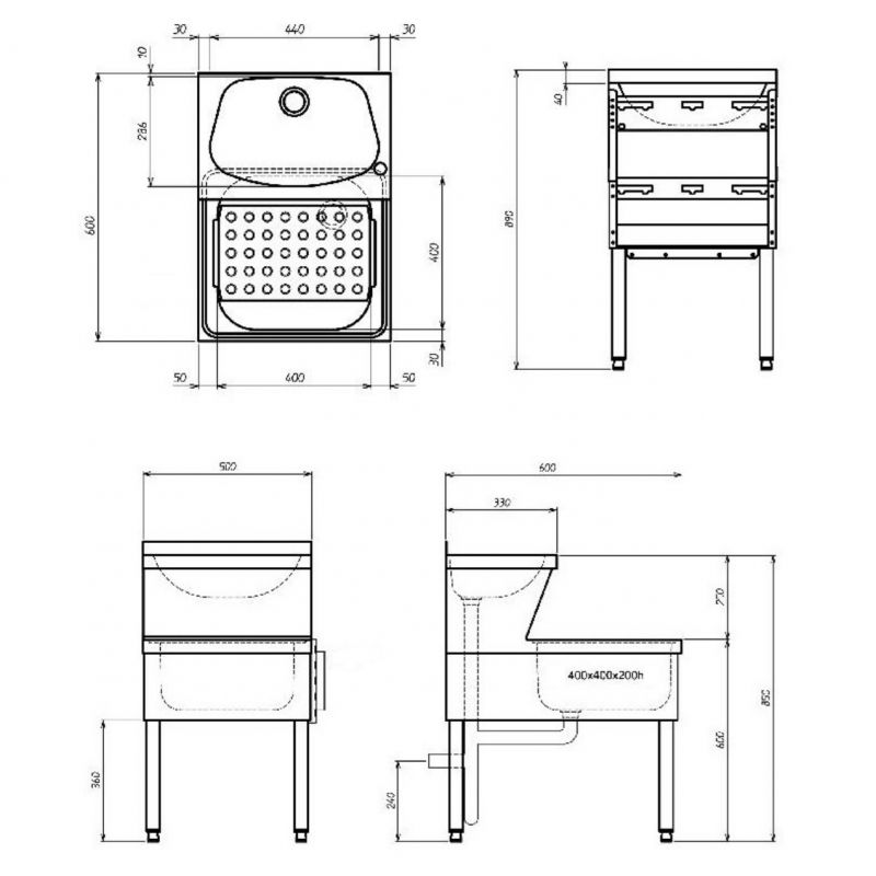 stainless steel janitorial unit