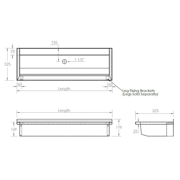 compact stainless steel wash troughs