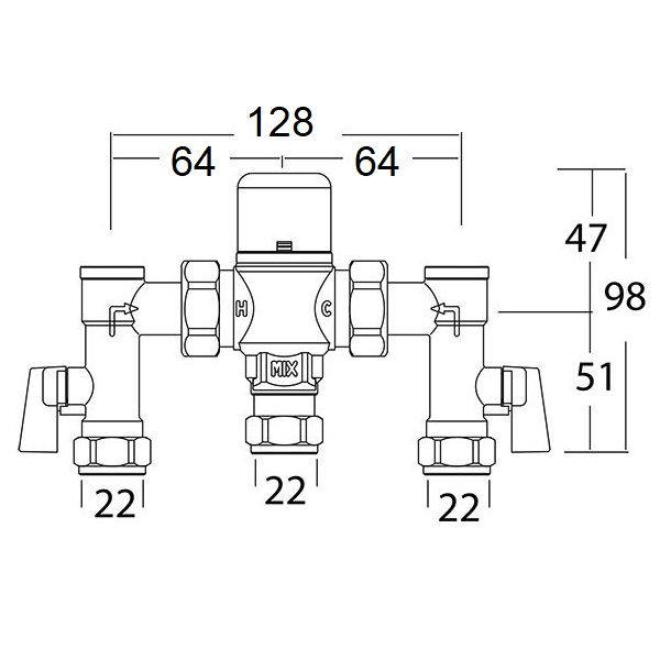 Wash Fountain Thermostatic Mixing Valve