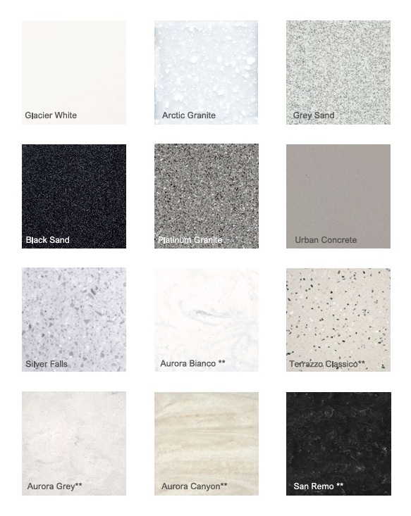 solid surface wudus available in various colours