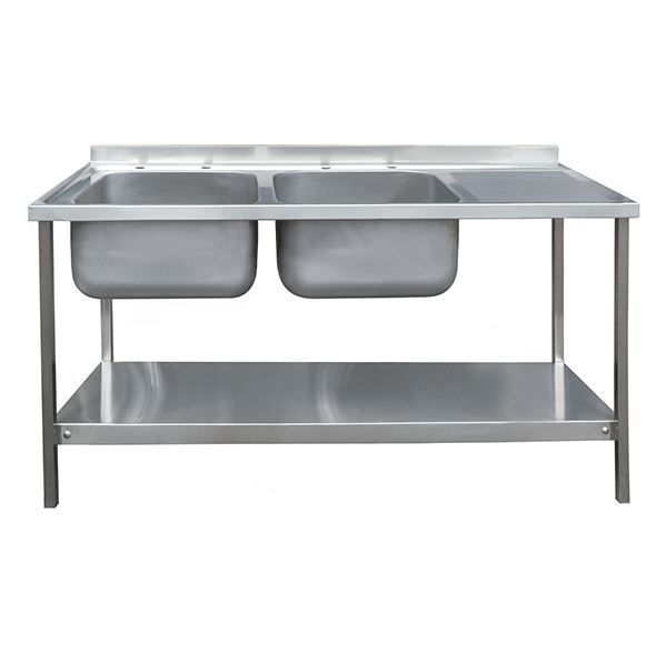 Stock Catering Sink Double Bowl Single Drainer