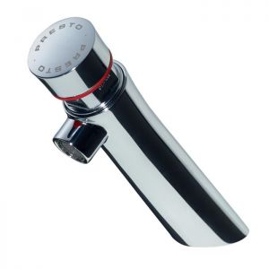 Angled Push Button Tap - Red Indice image