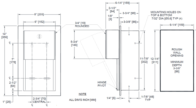 Stainless Steel Recessed Double Toilet Roll Holder